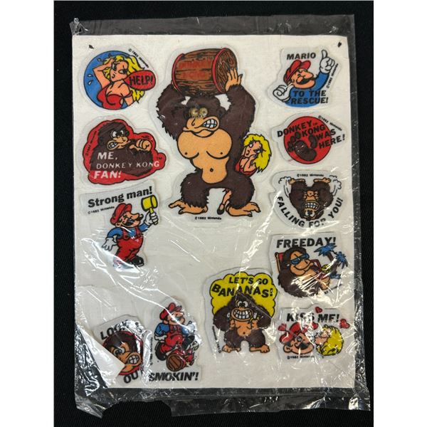 Sheet of Vintage Donkey Kong 1982 Nintendo Puffy Stickers