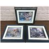 Image 2 : Lot of 4 Framed 3D Art Papercraft Art of Cottages 8" x 12"