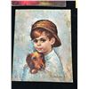 Image 2 : 3 Vintage Lithograph 8x19 Boy w Dog, Kids and Girl Pastel Color, Fun w Numbers 1951 Card Game