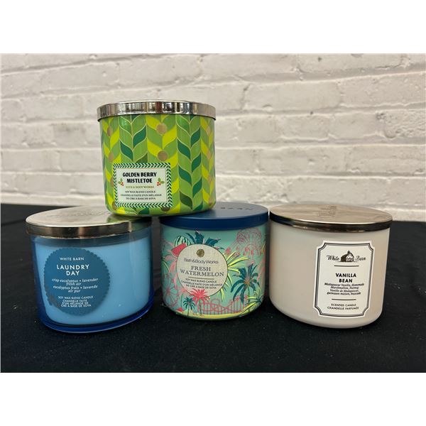 Lot of 4 White Barn / Bath & Body Works Candles