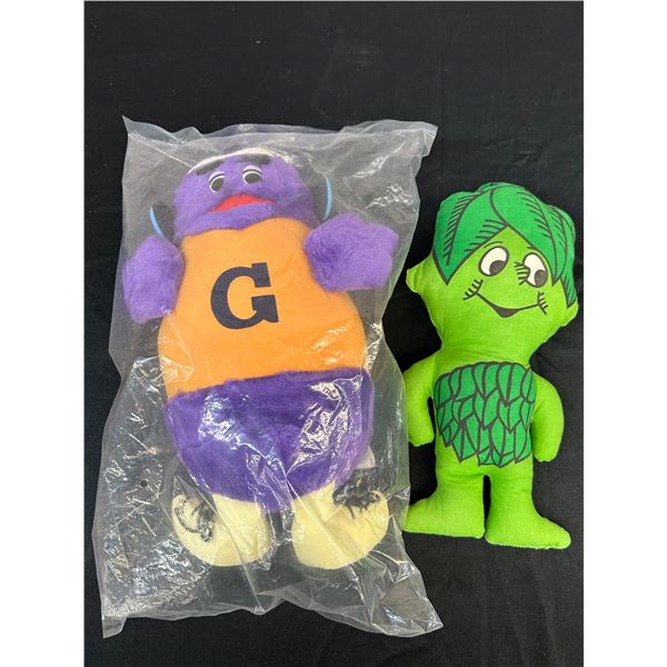 Lot of 2 Advertising Green Giant Plush and 1987 McDonalds NOS