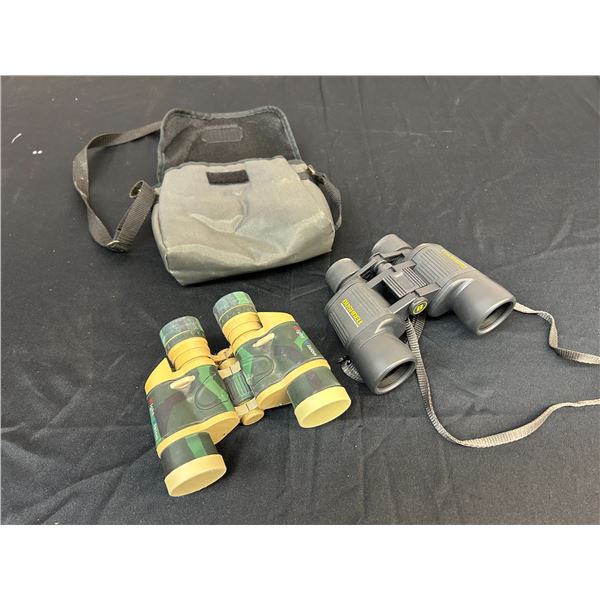 2 Pairs of Binoculars Bushnell 8x40 w Case and Night Vision 10x35
