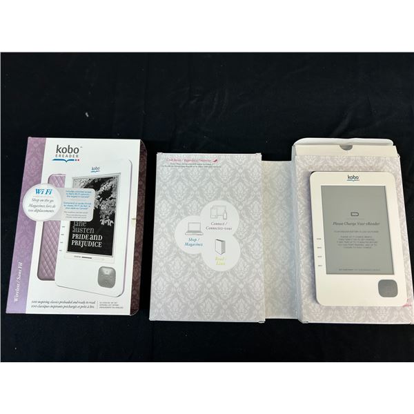 Kobo E-Reader Wireless Lavender Colour w Paperwork and Charger