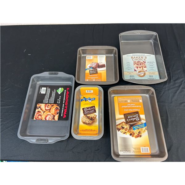 Lot of 5 Bakers Choice, Bakers Secret Baking Pans NEW