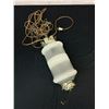 Image 5 : Vintage MCM White Cylindrical Swag Chain Lamp (some scuffing, works)
