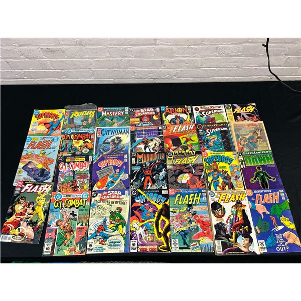 Lot of 27 Vintage DC Comics Superman, Flash, Green Lantern, Manhunter, Superboy, GI Combat, etc