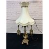 Image 1 : Gold Tone Ornate Vintage MCM Hollywood Regency Table Lamp Cherub 38" tall