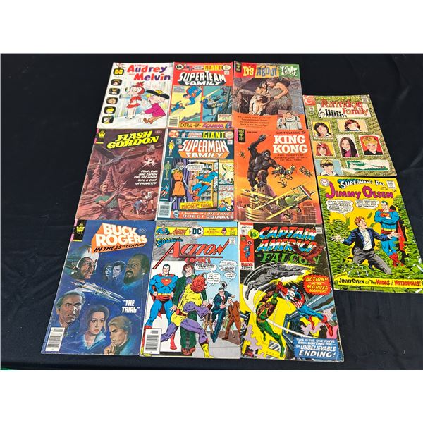 Lot of 11 Vintage Comics Carlton, Captain America, Jimmy Olsen, Superman, Flash Gordon, Etc