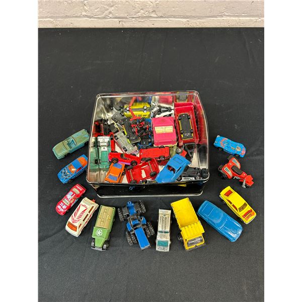 Tin of Die Cast Toy Cars