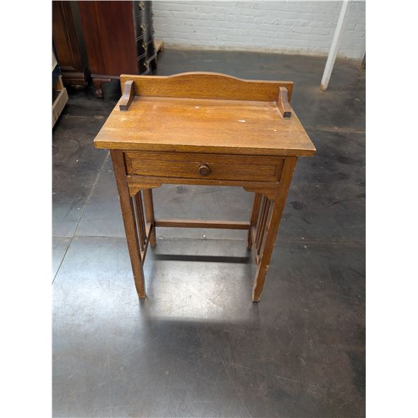Antique Oak Side/Writing Table w/Drawer