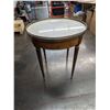 Image 3 : VINTAGE MARBLE TOP FRENCH BOUILLOTTE TABLE WITH BRASS GALLERY