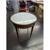 Image 4 : VINTAGE MARBLE TOP FRENCH BOUILLOTTE TABLE WITH BRASS GALLERY