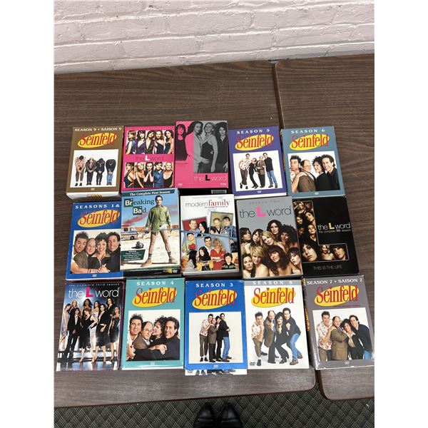 Lot of 15 DVD Box Sets TV Shows Seinfeld, The L Word, Breaking Bad, etc
