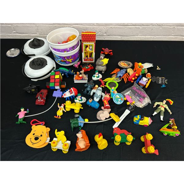 Box of Fastfood Premiums and Kinder Surprise Toys McDonalds, etc