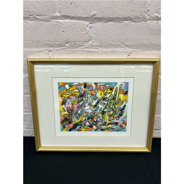 "Mr Maestro" Signed and Framed Lillian Austin Original Painting, Mixed Media 15" x 12"