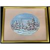 Image 2 : Lot of 2 Original Artist Signed Lillian Austin Winter Scene Paintings 12"x15"