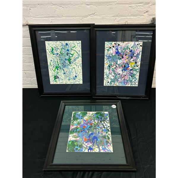 Lot of 3 Framed Original Lillian Artworks 19" x 23"