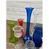 Image 3 : Lot of Assorted Coloured Glass Vases