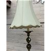 Image 3 : Table Lamp (as is) with Metal and Glass Accents. White Fabric Shade