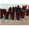 Image 2 : Large Assortment of Vintage MCM Ruby Red Service ware Cups, Shot Glasses, Vases, etc