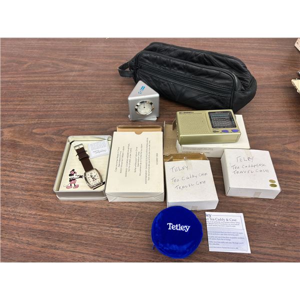 Tetley Tea Caddy Case, Deck Clock, Pocket Radio, Men's Grooming Bag