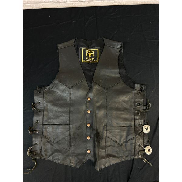 Barney's Leather Vest with Embellishments
