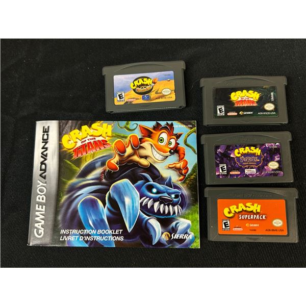 Nintendo GBA Gameboy Advance Crash Bandicoot Four Game cartridge Lot