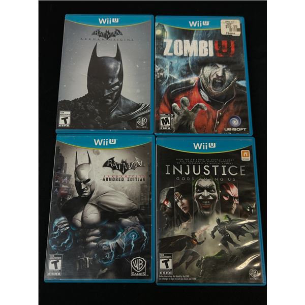 Wii U Video Game lot 4 Games w/ Batman Arkham Origins & Armoured Edition, Injustice Gods Among Us, Z