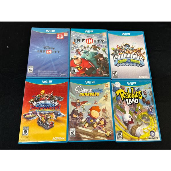 Wii U Video Game lot 6 Games w/ Rabbids, Skylanders, Disney Infinity, Scribblenauts