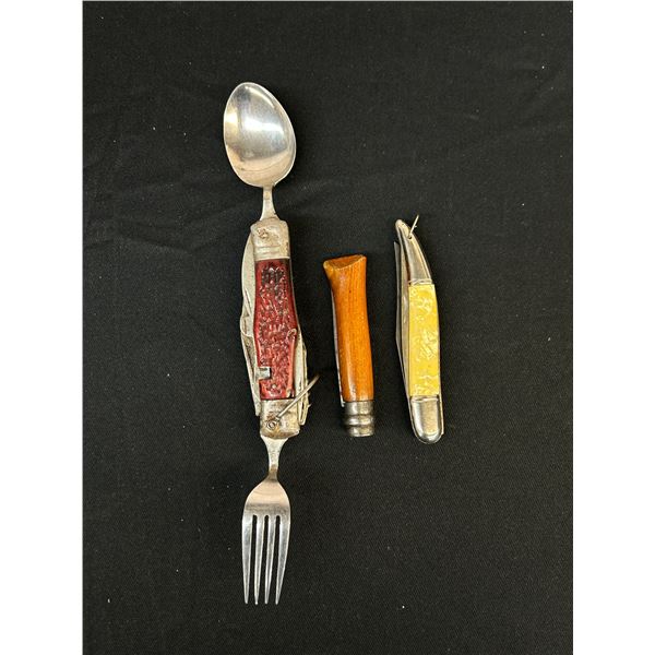 Vintage Pocket Knife Lot w/ Choix Opinel no.7, Imperial Fish knife 3.5" & Forest Friend? Japanese Mu