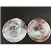 Image 1 : Matching Pair of Artsy Hand Blown Glass Dining Room Plate Chargers. Light wear see photos.