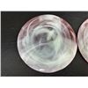 Image 2 : Matching Pair of Artsy Hand Blown Glass Dining Room Plate Chargers. Light wear see photos.