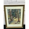 Image 1 : Signed 1960's Watercolor Painting in the manner of Emily Carr Frame 29x22" Inside 19x15".