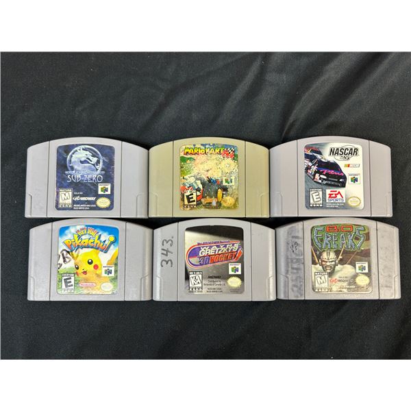 Lot of 6 N64 Games Sports, Racing, Hey You Pikachu , Mario Kart (as is )