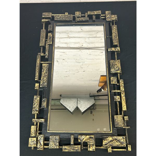 Brutalist Wall Mirror Dart MCM Vintage 17" x 28"