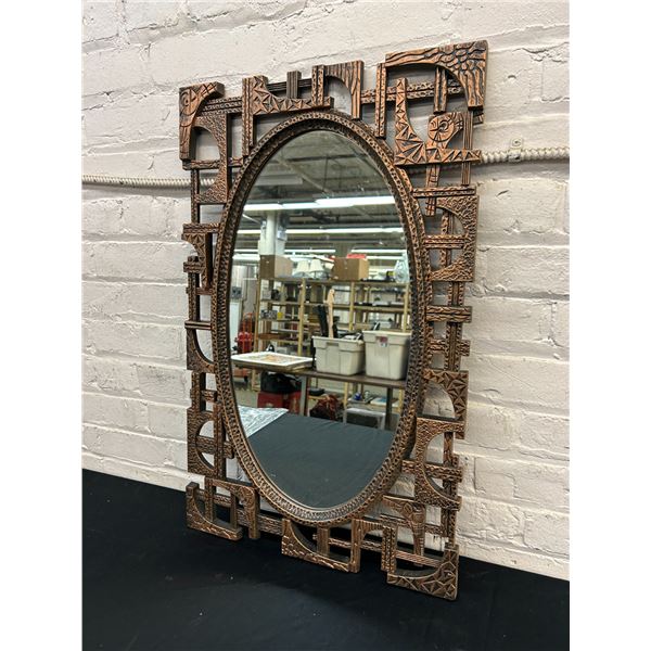 Vintage MCM Coppercraft Wall Mirror 17" x 27"