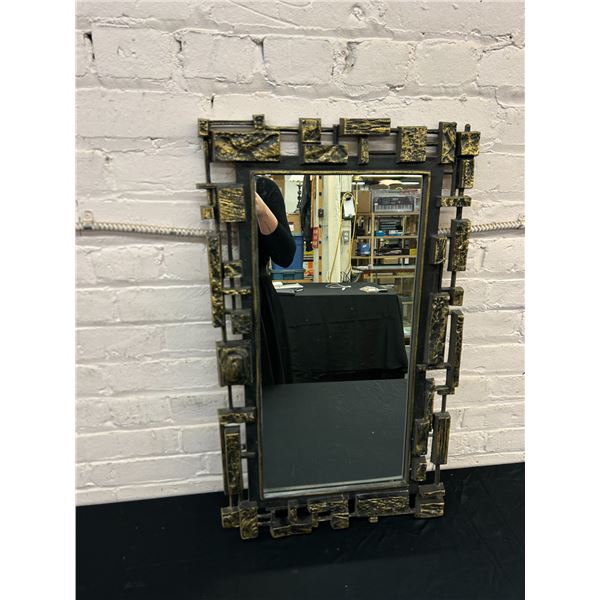 Vintage MCM Brutalist Wall Mirror Syroco Dart 17" x 28"