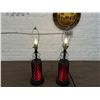 Image 1 : Vintage Gothic Spun Plastic MCM Table Lamps Red *working