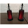 Image 2 : Vintage Gothic Spun Plastic MCM Table Lamps Red *working