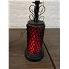 Image 4 : Vintage Gothic Spun Plastic MCM Table Lamps Red *working