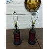 Image 7 : Vintage Gothic Spun Plastic MCM Table Lamps Red *working