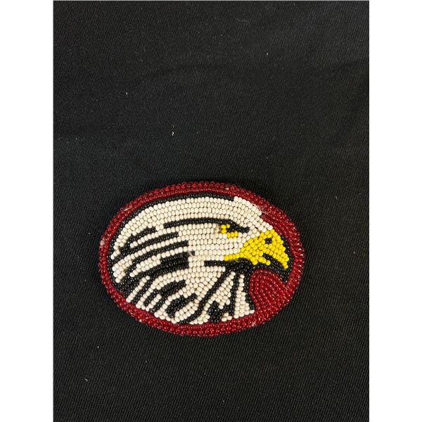 Vintage Eagle Head Belt Buckle with Suede Backing Native Design 4"