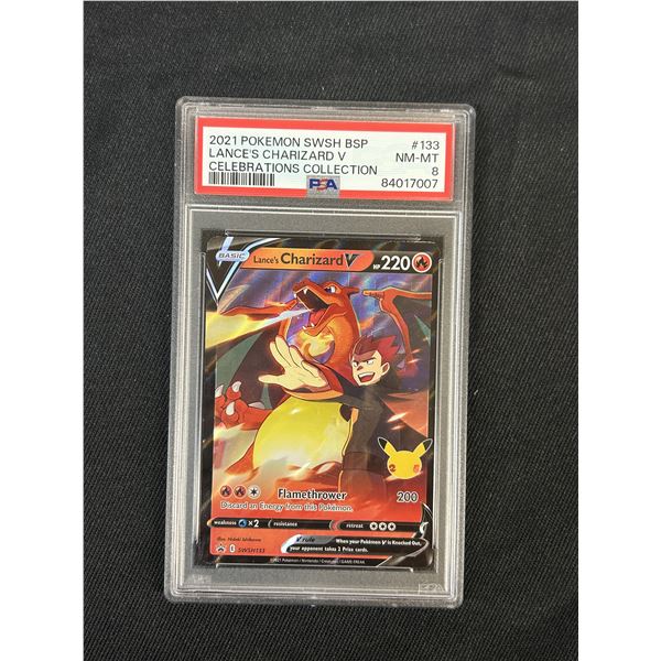 2021 Pokemon SWSH LANCE'S CHARIZARD V Celebrations Collection 133 NM-MT PSA 8