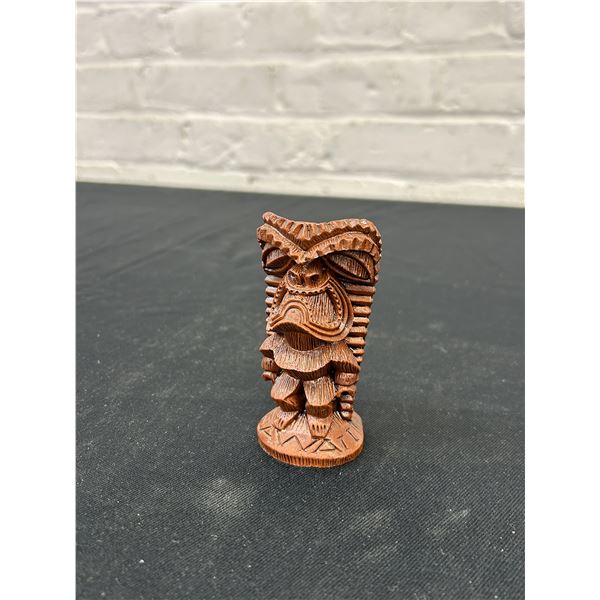 1990 Coco Joes Hawaii Pomaikai Good Luck Tiki Hapa Wood Figurine Lucky 3.5”
