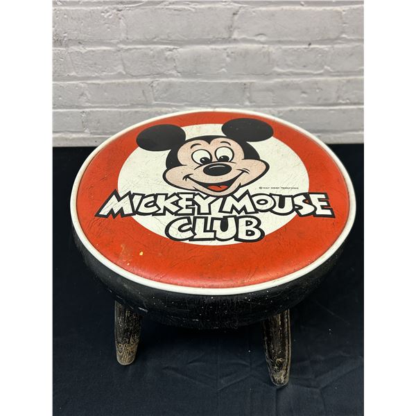 VINTAGE MID CENTURY MICKEY MOUSE CLUB 13x10" TALL PADDED CHILDS DISNEY STOOL
