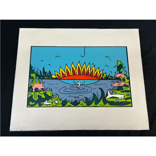 "Spirited Fishing" by Lillian 'Austin Original Canvas Painting 16" x 20"