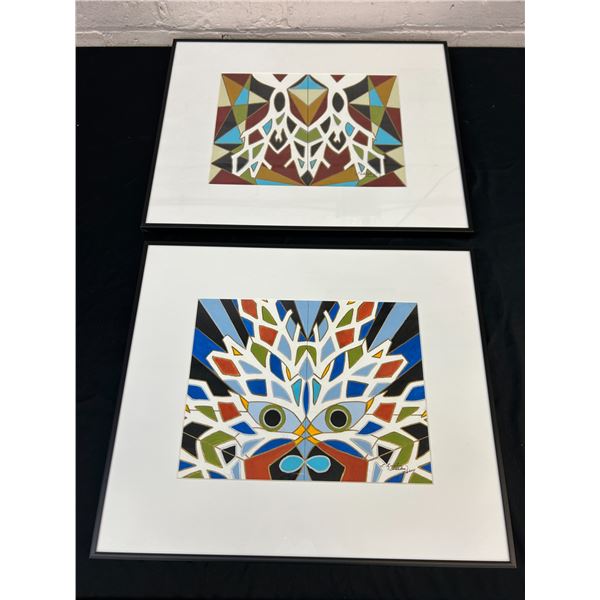 Lot of 2 Framed Original Lillian Austin Paintings "Trees Assembling Their Past" & "Unnamed"