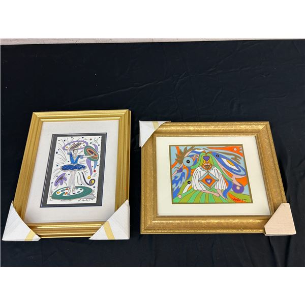 Lot of 2 Framed Lillian Austin Original Paintings 15" x 17.5" Gold Tone Frames, Unnamed