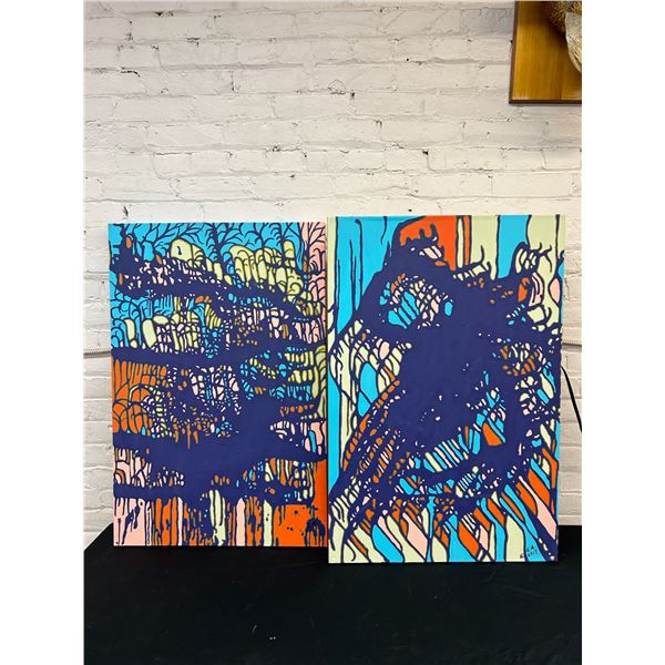 "Nootka Sound" 2pc Originals by Lillian Austin, Canvas Paintings 2ft x 3ft