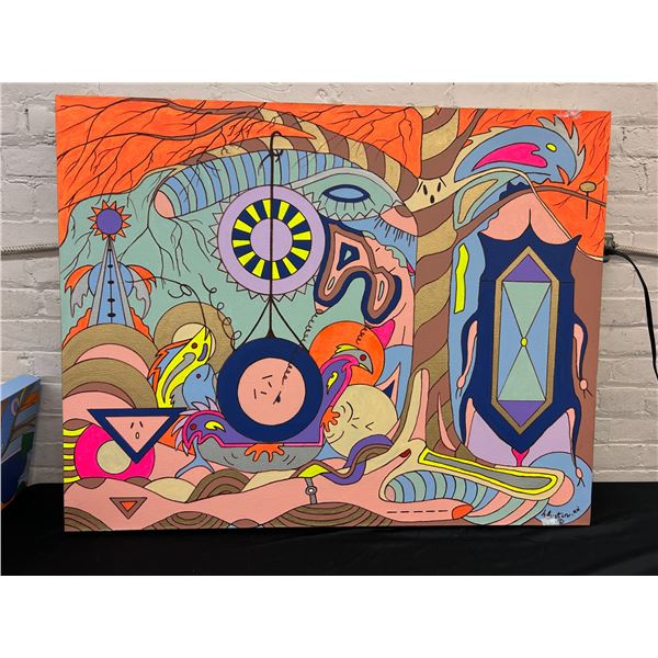 Unnamed Original Lillian Austin Canvas Painting 40" x 33"